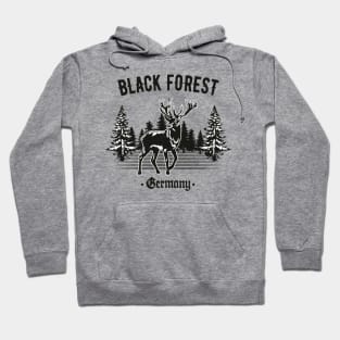 Black Forest Germany Deer with Trees Hoodie